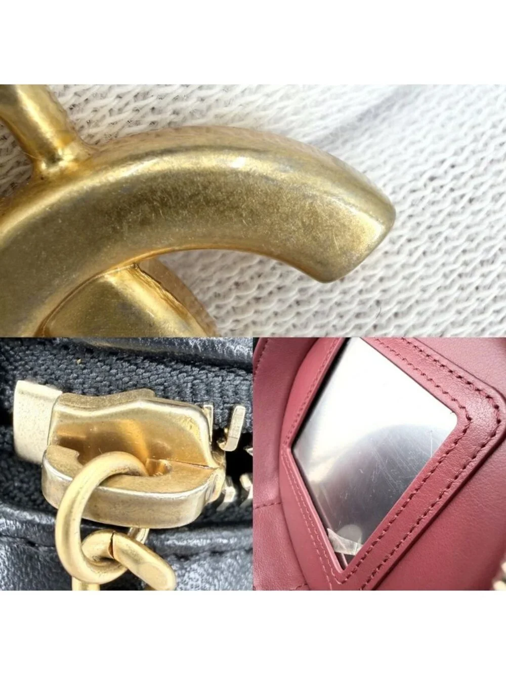 Chanel Shoulder Bag Logo Quilted Chain Vanity Crossbody CC Lambskin Black Gold